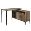 Bureau rustique en chêne de 122 cm (48 po), accents noirs, finition grise élégante, idéal pour la maison et le bureau, espace généreux pour les jambes.
