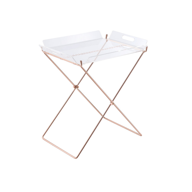 Plateau transparent en acrylique et cuivre