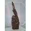 Bouddha sculpté en bois CC4 - Taille: L 15 po x l 10 po x H 45 po.