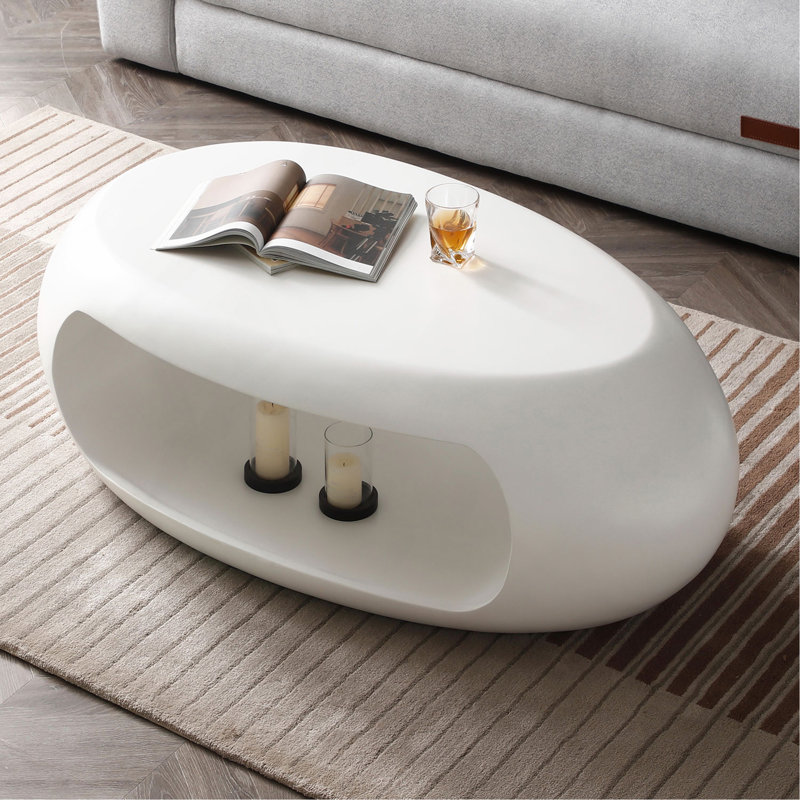 Table basse 39,37 po, Blanc, H 17,32 po x L 39,37 po x l 21,25 po