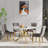 Round Dining Table Set, White Marble Dining Table & Velvet Dining Chairs with Stainless Steel Pedestal, 45" Dining Room Table and Chairs Set, Luxury Dining Table Set-1543953558-1543953555-1543953553