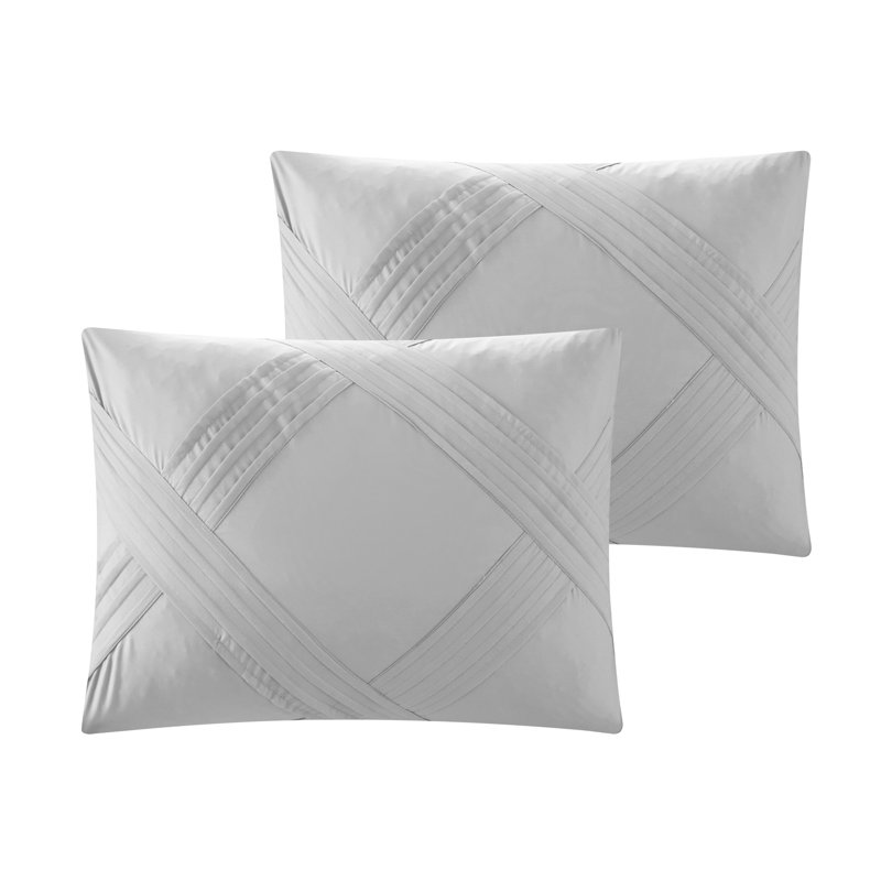 Ensemble d'édredon en duvet gris 140 fils