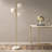 3-Globe Light Floor Lamp with Marble Base