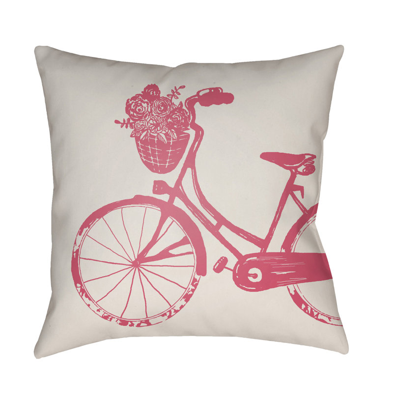 Bicycle Outdoor Throw Pillow, 18" H x 18" W, Aqua