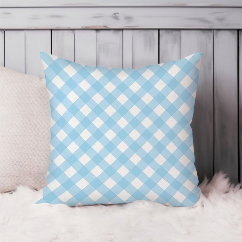 Gingham Light Blue Pattern XIV Modern, 18"H x 18"W