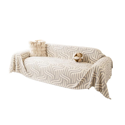 Polyester Box Cushion Sofa Slipcover