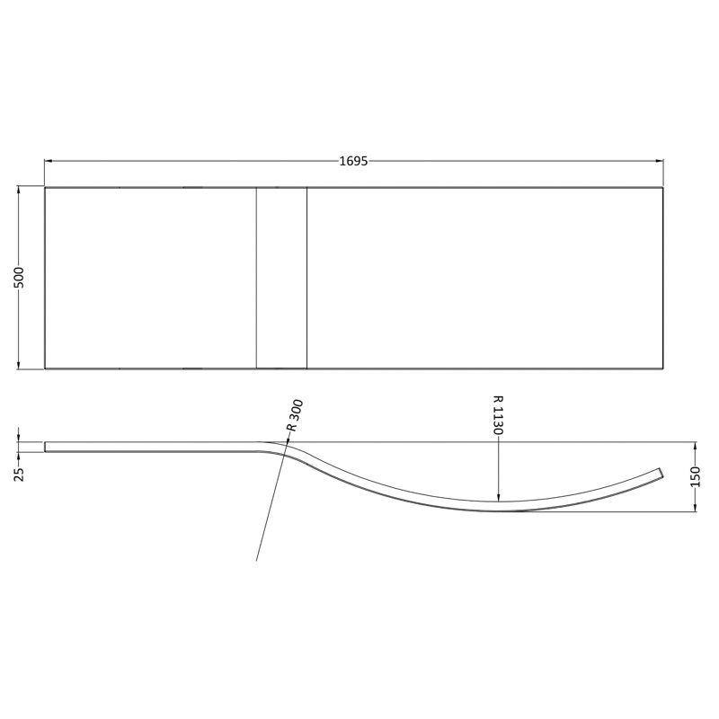Hayden Shower Bath Front Panel