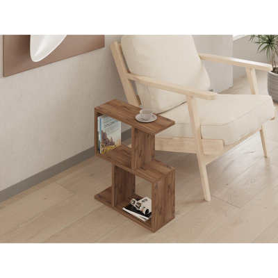 Table d'appoint moderne, couleur pin atlantique, 17,7 po x 20,2 po x 6,7 po | 100% panneau de particules enduit de mélamine, épaisseur: 0,7 pouce | Design élégant et fonctionnel pour le salon ou la chambre à coucher, parfait pour les petits espaces et les décors contemporains