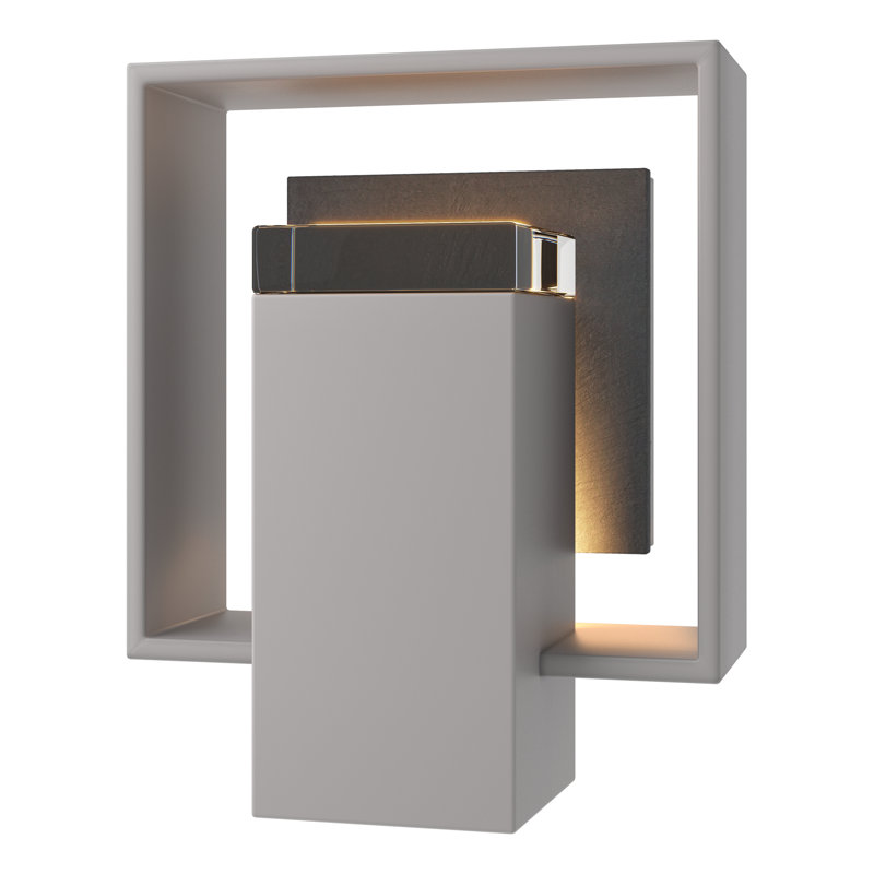 Shadow Box Aluminum Wall Light, Coastal Burnished Steel, 8.5" H x 7" W x 4" D