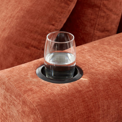 Canapé modulaire en L en chenille, canapé désossé de style nuage avec méridienne, canapé rembourré moderne avec porte-gobelets et poches latérales, canapé à compression pour le salon, aucun assemblage requis