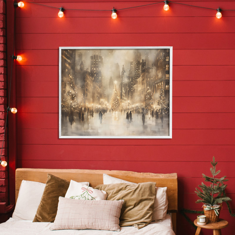 Noël à New York, estampe numérique, design par Arlington Prints, H 24 po x l 30 po