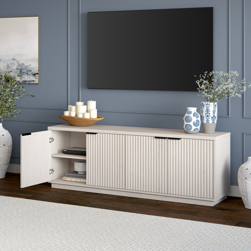 Cloran TV Stand for TVs up to 78", White Wood