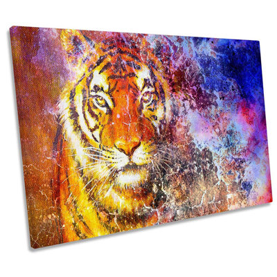 Tiger Distressed Paint Repro - Wrapped Canvas Print