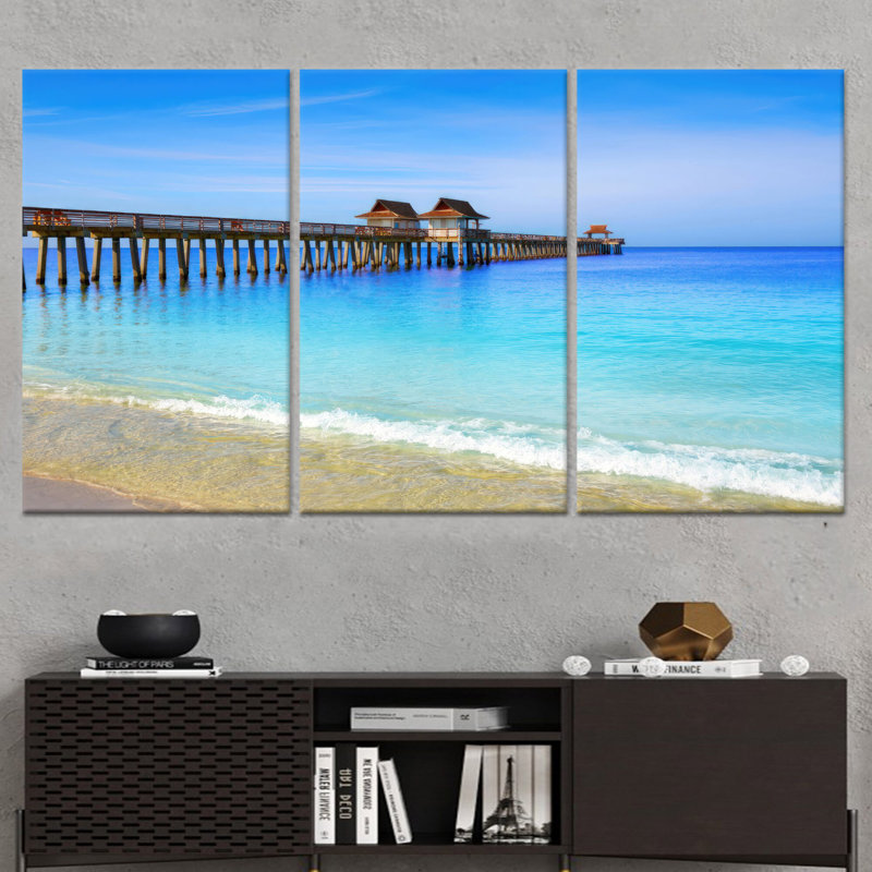 «Serenity Beach Landscape», impression sur toile, décor côtier élégant, toile tendue 3P, H: 27,6 po x l: 59,1 po