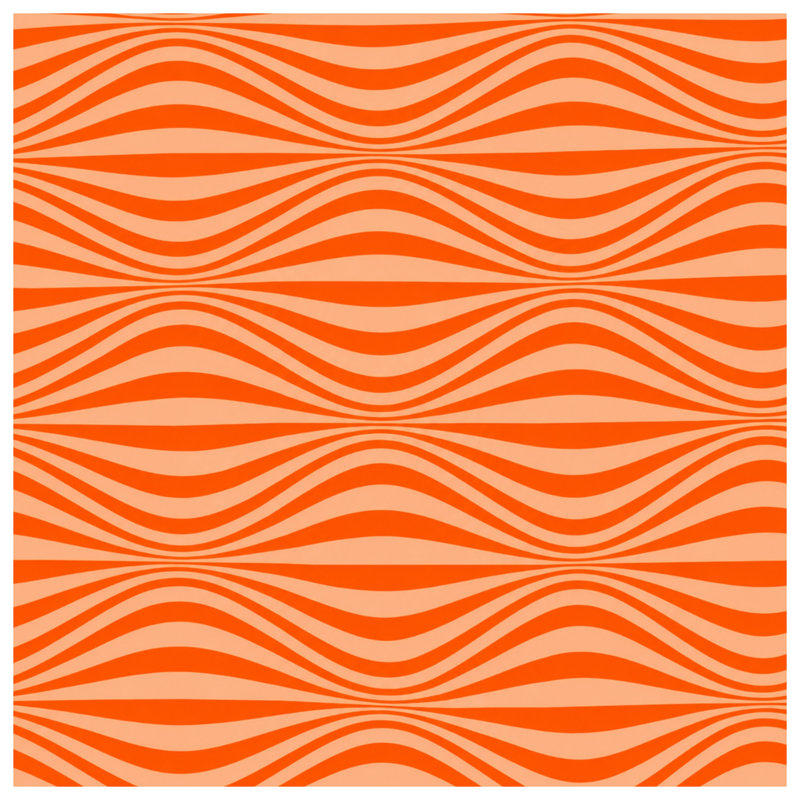 Rideaux de douche Orange Wavy Lines, L 70 po x H 93 po