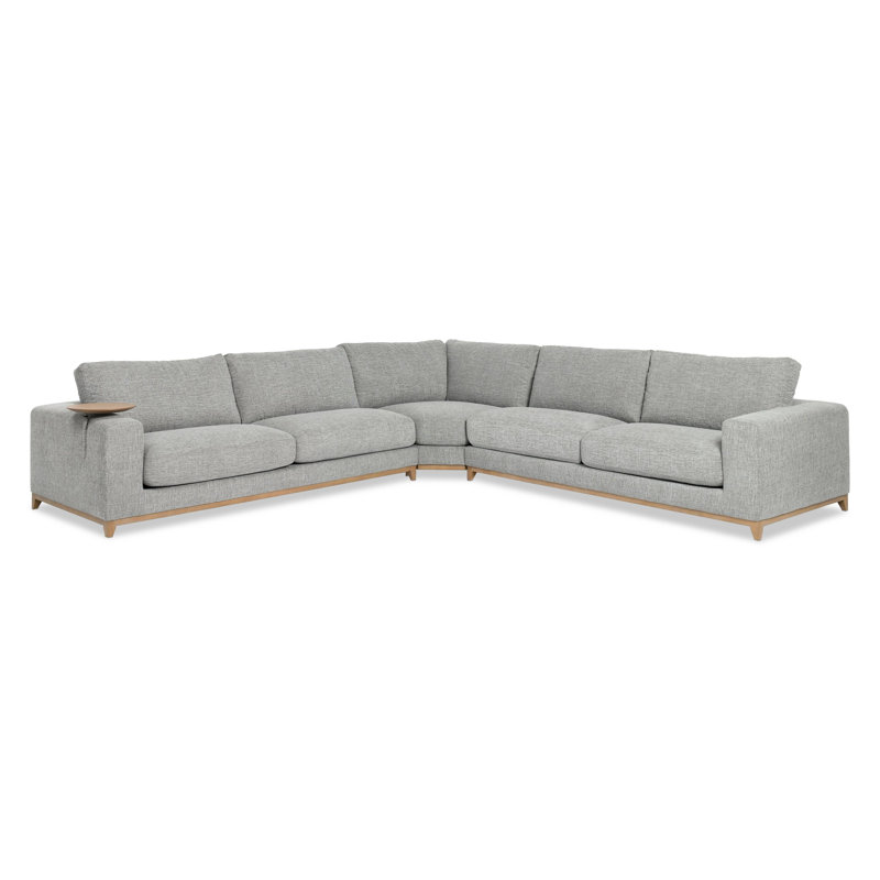 Donovan 3 - Piece Sectional, Gray Polyester Blend