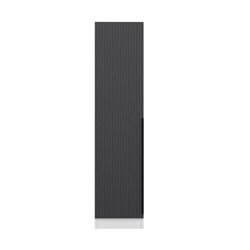 Armoire moderne Wesa avec de nombreuses tablettes, anthracite et blanc, 17,7 po x 74,8 po x 20,5 po | 100% panneau de particules enduit de mélamine, épaisseur: 0,7 pouce | Conception murale, solution de rangement élégante et fonctionnelle pour tout espace