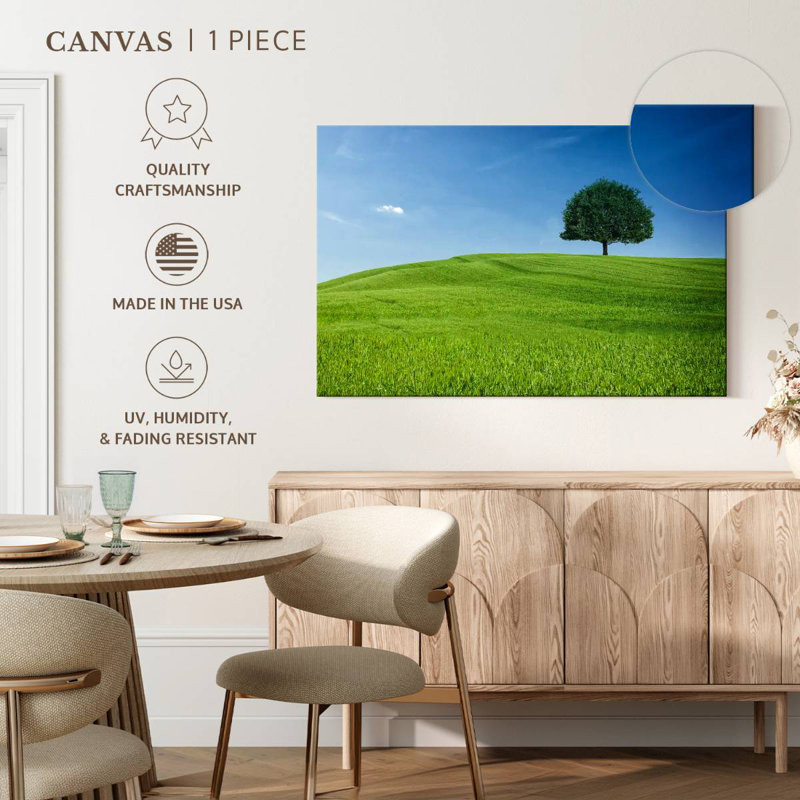 Colline et arbre toscan, H 26 po x l 39 po