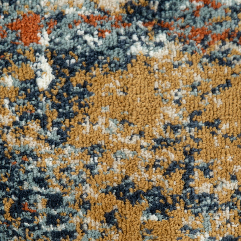 Tapis abstrait ivoire / rouille Santa Paula, Rectangle 5 pi 1 po x 7 pi 6 po