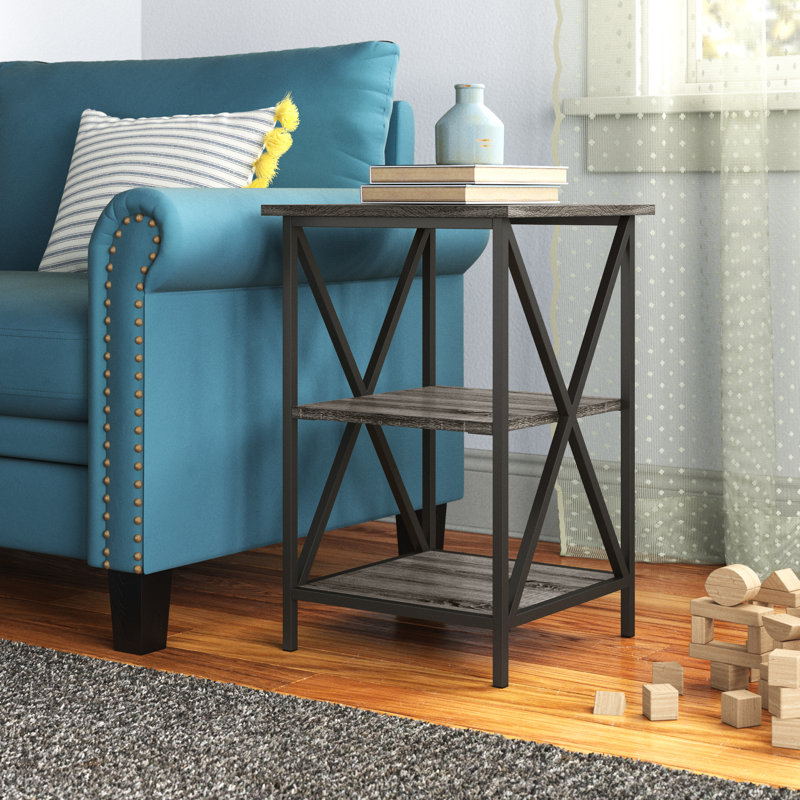 Ariyana End Table, Weathered Gray/Black