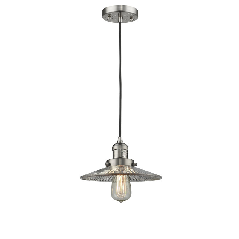 Luminaire suspendu conique 1 lumière Miramontes, Nickel satiné brossé