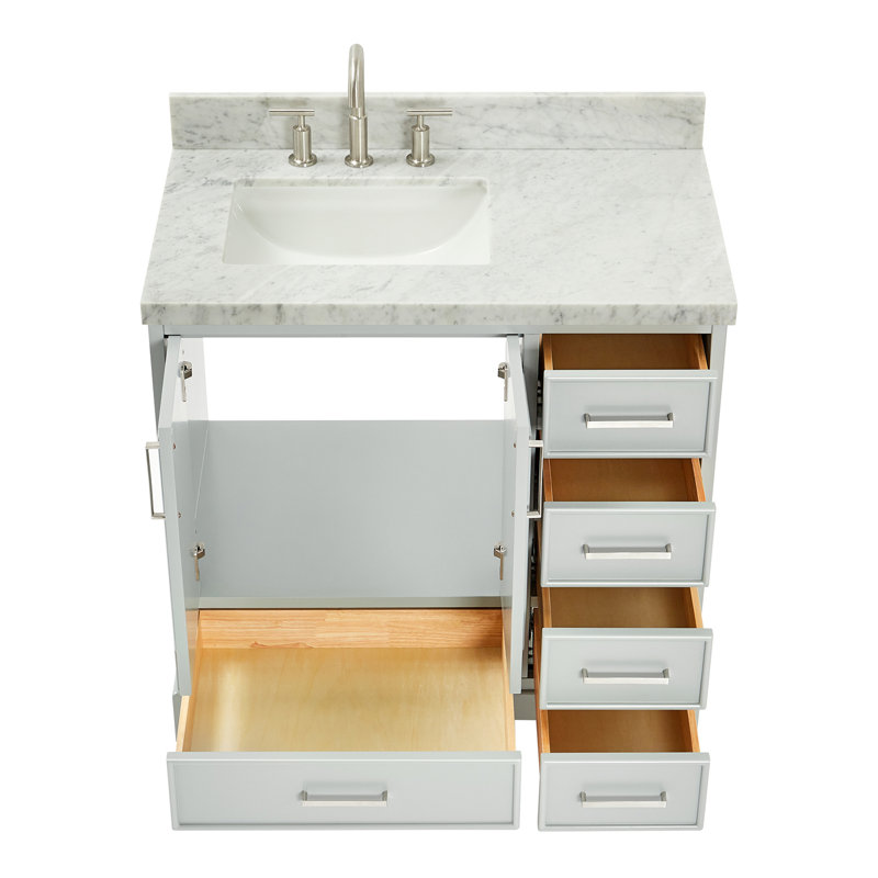 Ensemble de meuble-lavabo simple 37 po Abshire, Gris