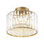 Glam Single Light Round Crystal Semi Flush Mount Ceiling Light