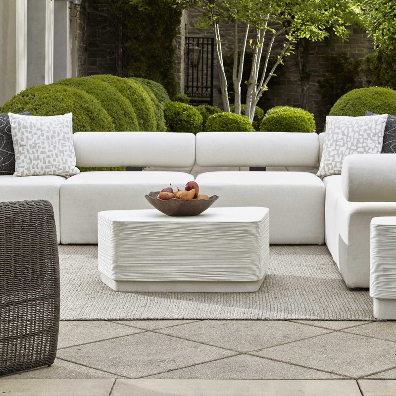 Uttermost Saltwater White Concrete Coffee Table
