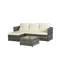 Ensemble de meubles de patio 2 pièces, ensemble modulaire d'extérieur tissé en forme de L, ensemble de conversation en osier avec repose-pieds