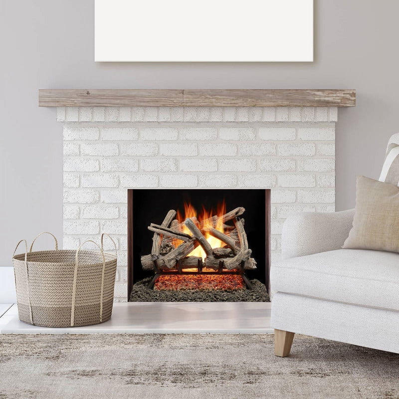 Ensemble de bûches pour foyer au gaz naturel ventilé Bluegrass Living - bois flottant 24 po, 55 000 BTU, allumette - modèle no. LPV24-1