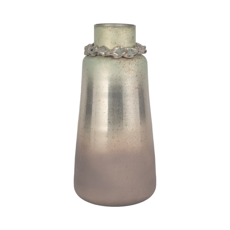 Glass Vases Glass and Metal Glam Design with Decorative Chain Accent for Modern Interiors and Stylish Display Decor.
