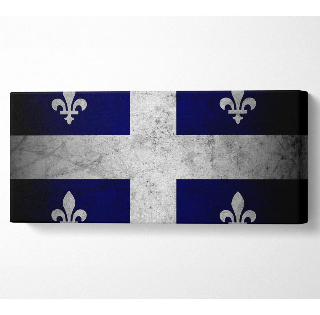 Quebec Grunge Flagge Panoramaleinwand