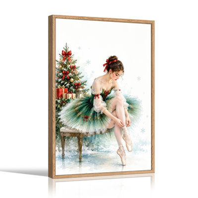 Toile verte avec ballerine verte