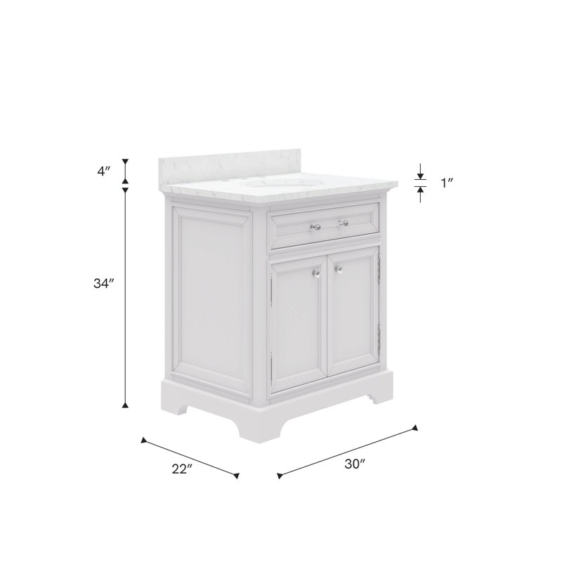 Derby 30'' W Single Vanity, White, 30"