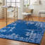 Tapis bleu marine / blanc touffeté à la main Lavonne-1370838362