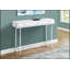 Console étroite blanche brillante avec tiroir de rangement, idéale pour les entrées et les salons, structure en métal chromé-1779002779