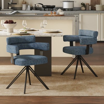 Chaise d'appoint pivotante à dossier plein Cahlil
