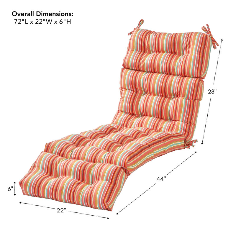 Coussin de chaise longue d'extérieur capitonné Shipton, Melon d'eau