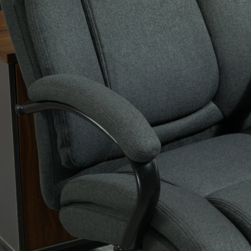 Fauteuil de direction haut et grand à haut dossier 484 lb avec siège large, Polyester, Gris anthracite