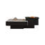 Table basse carrée en bois noir et bois manufacturé-129381023-129381022