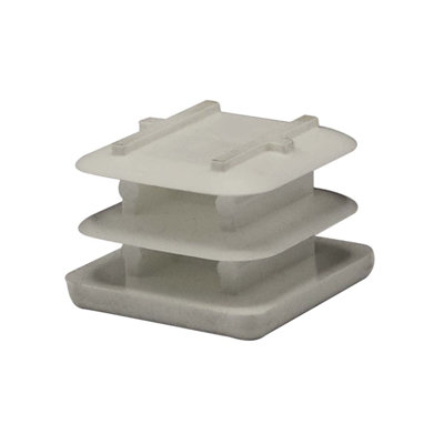 Outwater Plastic Square End Cap For Tubing (100 Pcs.) | 1" Tube Plug/Chair Glide/Floor Protector/Tube Closure/Tube Hole Plug/Pipe Plug | Fits Multi Gauge Tubing | Gray Color | Heavy Duty