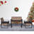 Outdoor Balcony Patio 4: Wood, Seating, Design Backyard Seating Table, Brown , Cushions