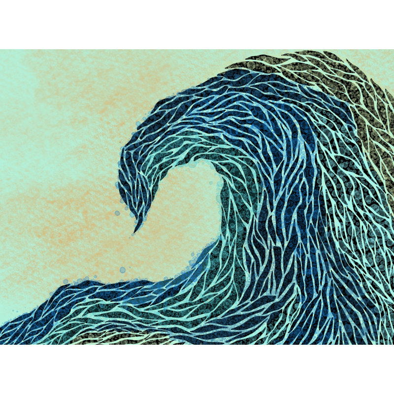 Big Wave par Trish Sierer - impression, H 17,25 po x l 21,25 po, Papier avec cadre noir