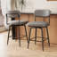 Ensemble de chaises de bar rotatives à 360 ° de 2 pièces avec coussins en cuir et supports en fer, convenant aux cuisines, aux restaurants et aux bureaux