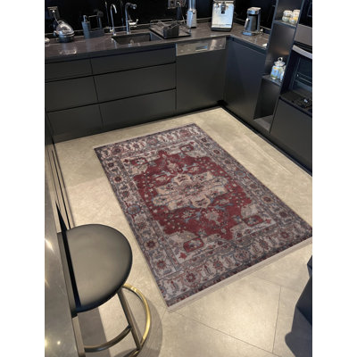 Tapis décoratif rétro bourgogne