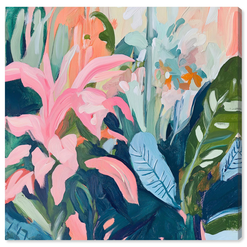 Art Remedy, art tropical brillant sur toile, Toile tendue, H 16 po x l 16 po