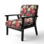 Mystic Red Damask Whispers - Fauteuil rembourré traditionnel, fauteuil d'appoint rouge