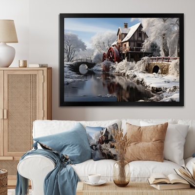 " White Blue Mill In Winter "