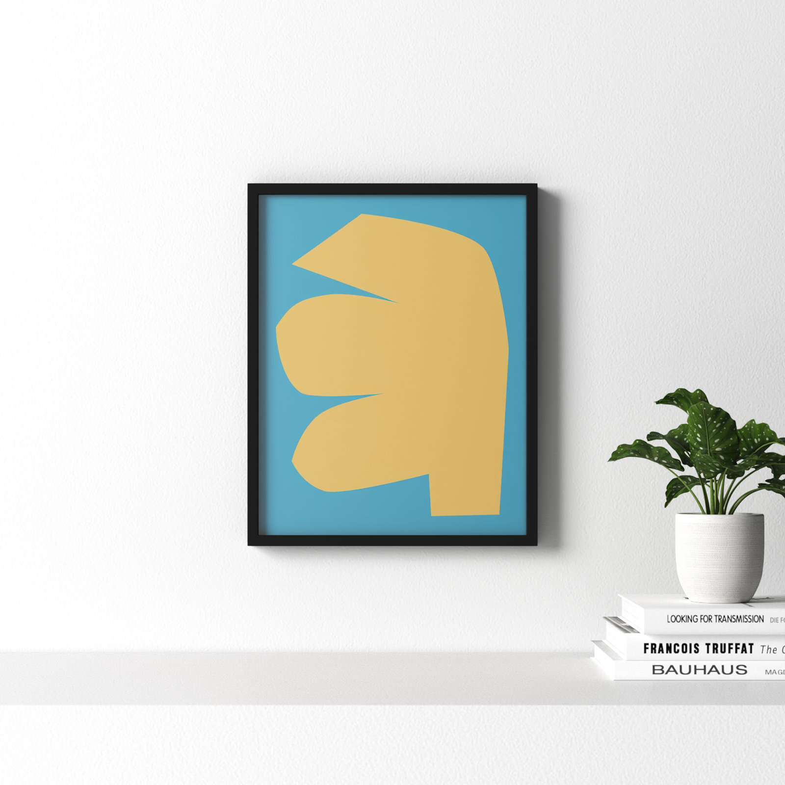 Blue Study 1 Print by Michael Kempen, Black Framed, 20"H x 16"W x 1.25"D
