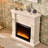 Beige Solid Wood Freestanding Fireplace